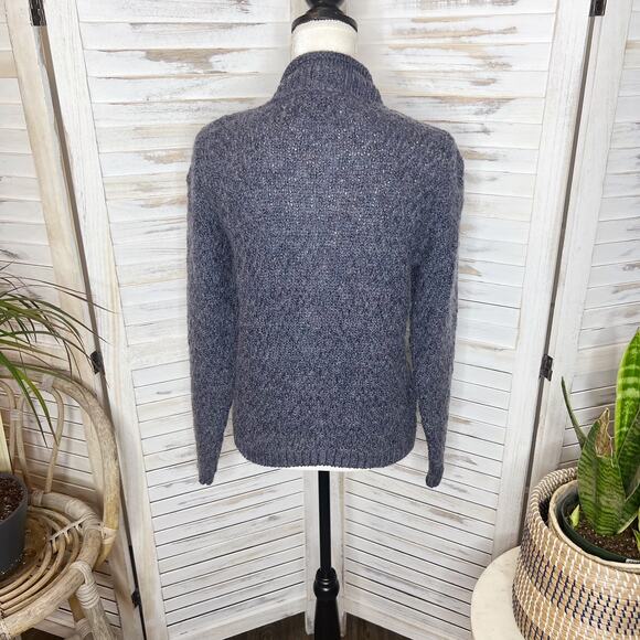 ALPS APPAREL VINTAGE M Mohair Wool Knit Button Front Sweater Cardigan Gray 90s - Picture 12 of 13